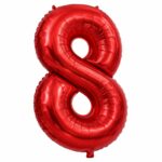 بادکنک فویلی عدد هشت قرمز
