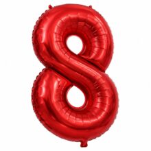 بادکنک فویلی عدد 8 زرشکی