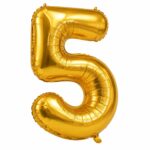 فویل عدد 32اینچ عدد 5طلایی