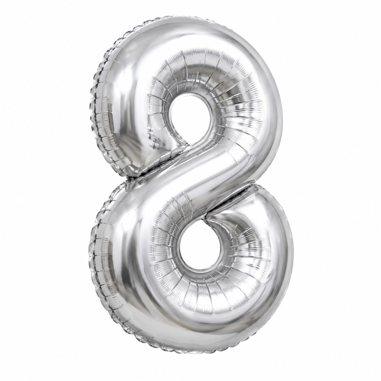 بادکنک فویلی عدد 8 نقره ای