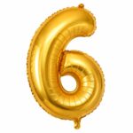 فویل عدد 32اینچ عدد 6طلایی