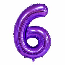بادکنک فویلی عدد 6 بنفش