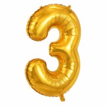 بادکنک فویلی عدد 3 طلایی