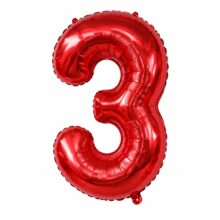 بادکنک فویلی عدد 3 قرمز