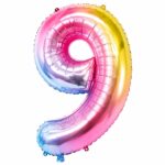 بادکنک فویلی عدد 9هفت رنگ