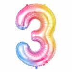 بادکنک فویلی عدد 3 رنگین کمانی 9 عدد فویل رنگی 32اینچ عدد3رنگین کمانی