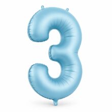 بادکنک فویلی عدد 3 آبی آسمانی