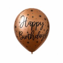 بادکنک لاتکس کروم طرح Happy Birthday-رزگلد