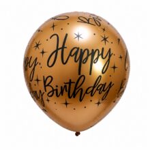 بادکنک لاتکس کروم طرح Happy Birthday | مدل چاپی متالیک