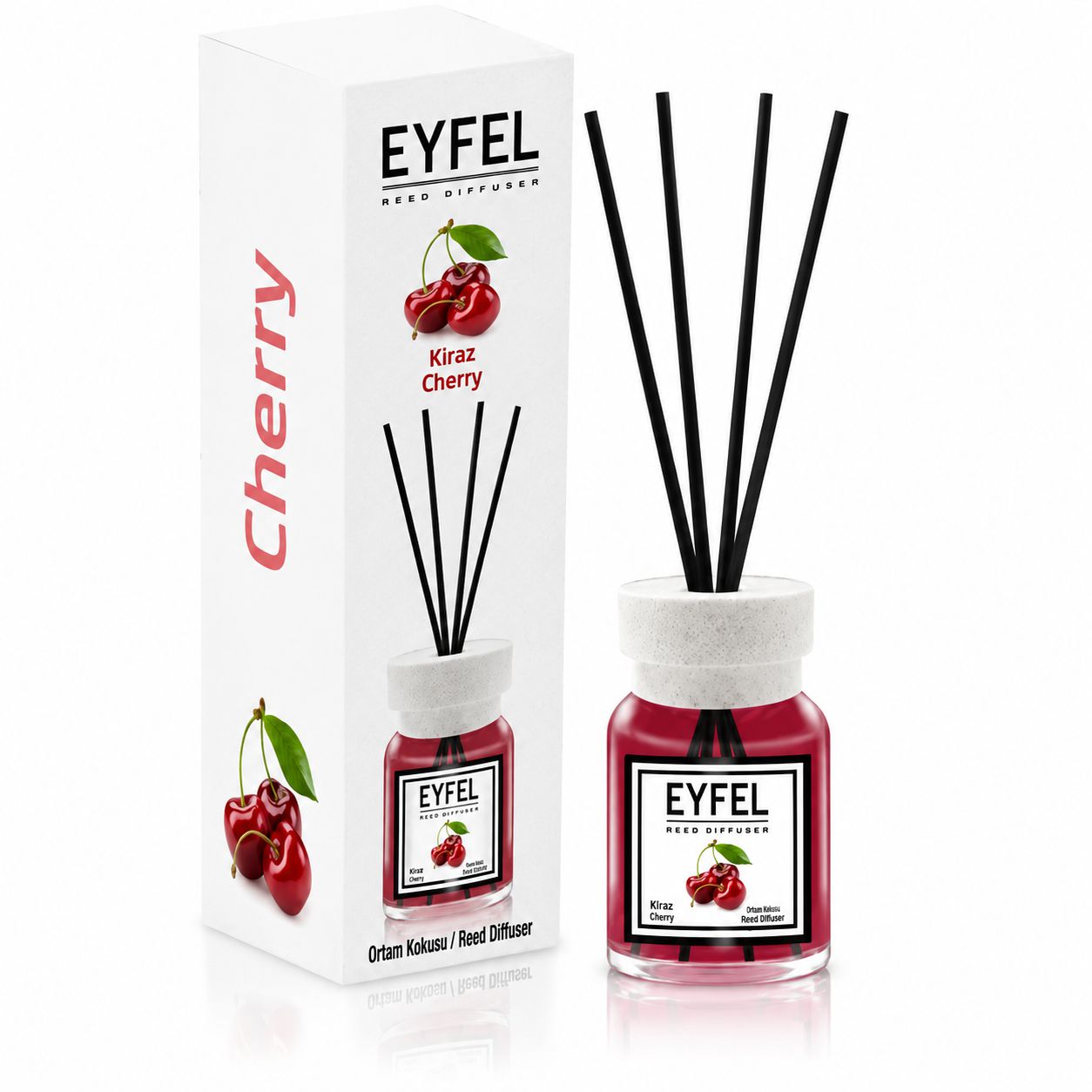 بسته بندی اسانس خوشبو کننده هوا ایفل مدل گیلاس (Cherry) حجم 120 میلی لیتر