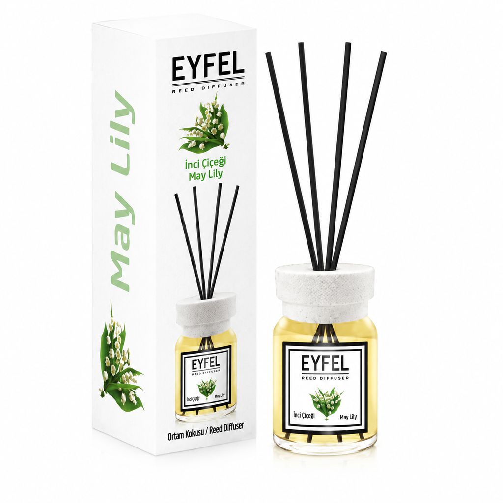 بسته بندی اسانس خوشبو کننده هوا ایفل مدل گل مروارید (May lily) حجم 120 میلی لیتر