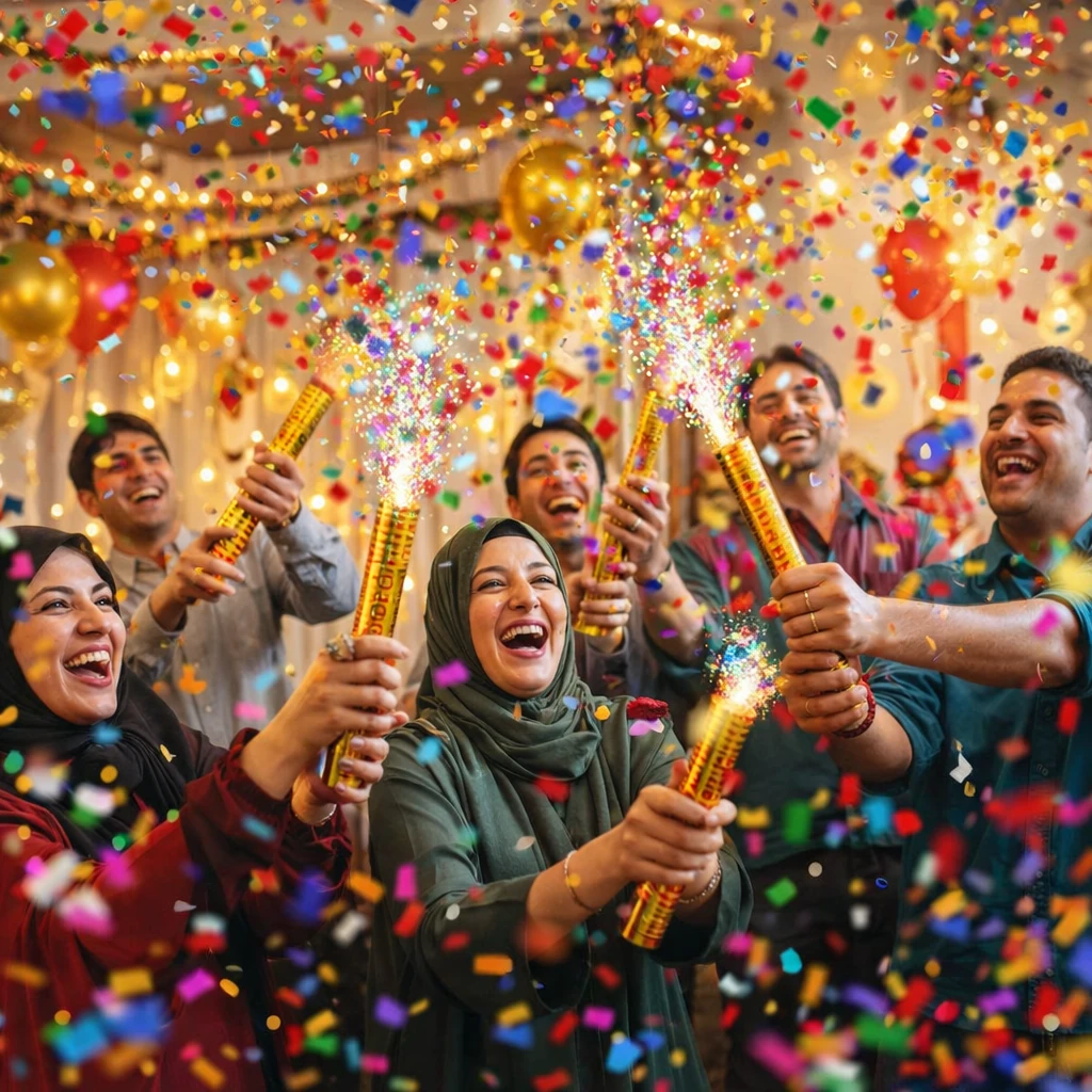 کاغذپاش طلایی در جشن